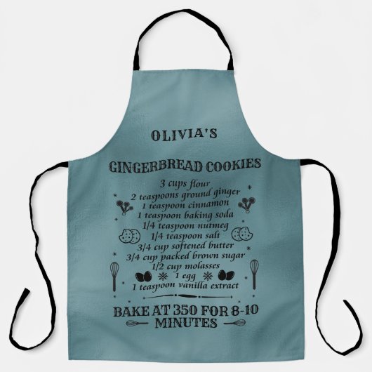 レシピカスタムダスティブルーエプロン | Chef Baker Gift エプロン (正面)
