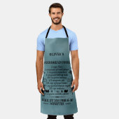 レシピカスタムダスティブルーエプロン | Chef Baker Gift エプロン (着用した状態)