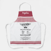 レシピカスタムレッドホワイトファームハウスバッファロープレイド エプロン (正面)