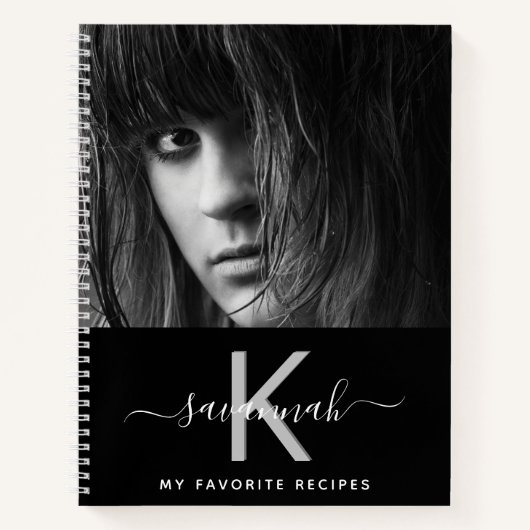レシピカスタム写真白黒モノグラム ノートブック (正面)
