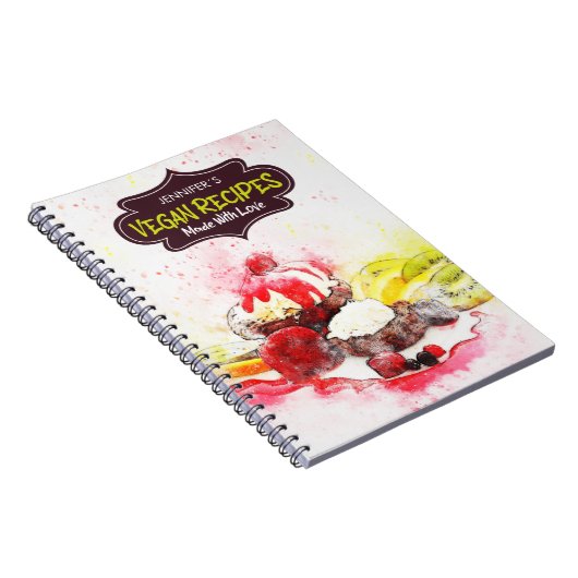 レシピカスタム本、愛で作られたビーガンレシピ ノートブック (右側)