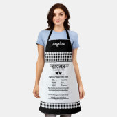 レシピカスタム白黒ファームハウスバッファロープレイド エプロン (着用した状態)