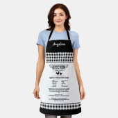 レシピカスタム白黒ファームハウスバッファロープレイド エプロン (着用した状態)