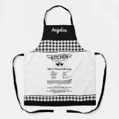 レシピカスタム白黒ファームハウスバッファロープレイド エプロン (正面)