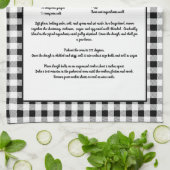 レシピカスタム白黒ファームハウスバッファロープレイド キッチンタオル (折り畳み)