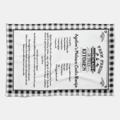 レシピカスタム白黒ファームハウスバッファロープレイド キッチンタオル (横)