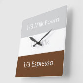 レシピカプチーノコーヒー |文字デザイン スクエア壁時計 (傾斜)