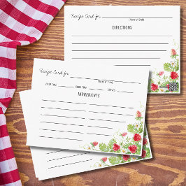 レシピカードとイチゴ ポストカード