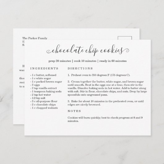 レシピカードはがき ポストカード (正面/裏面)