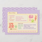 レシピカードを焼くブライダルシャワーはパーティーの招待を焼きます 招待状 (正面/裏面)