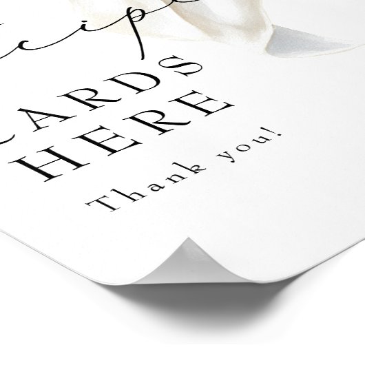 レシピカードエレガントホワイトボウブライダルシャワー標識 ポスター (角)