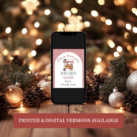 レシピカードクリスマス市場ブライダルシャワー標識 ポスター