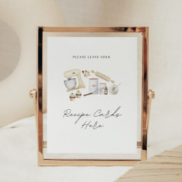 レシピカードサインストックキッチンブライダルシャワー ポスター