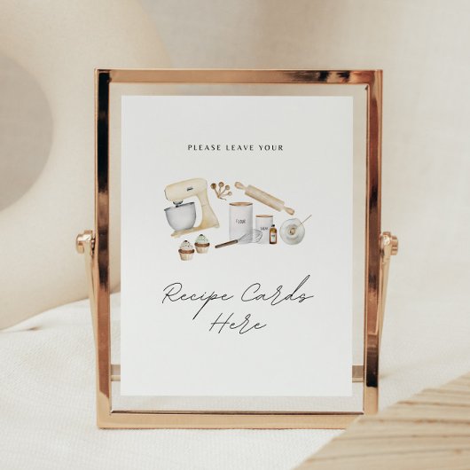 レシピカードサインストックキッチンブライダルシャワー ポスター
