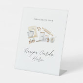 レシピカードサインストックキッチンブライダルシャワー 台座サイン (正面)