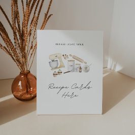 レシピカードサインストックキッチンブライダルシャワー 台座サイン