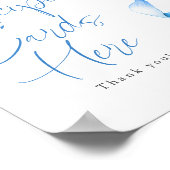 レシピカードダスティブルーボウブライダルシャワー標識 ポスター (角)