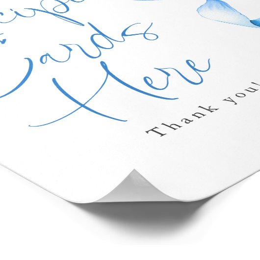 レシピカードダスティブルーボウブライダルシャワー標識 ポスター (角)