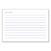 レシピカードネイビーブルーブライダルシャワー テーブルナンバー (裏面)