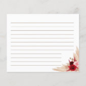 レシピカードパンパスグラスブライダルシャワーレシピカード (裏面)