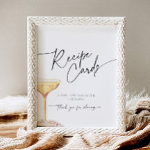 レシピカードパール&プロセッコブライダルシャワー