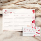 レシピカードピンクバレンタインハートブライダルシャワー 招待状