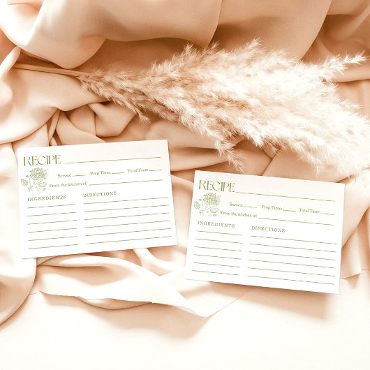 レシピカードフレッシュオフザマーケットブライダルシャワー 招待状