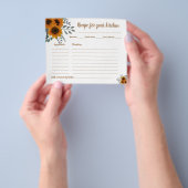 レシピカードブライダルシャワーひまわり緑 チラシ (手)