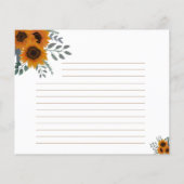 レシピカードブライダルシャワーひまわり緑 チラシ (裏面)