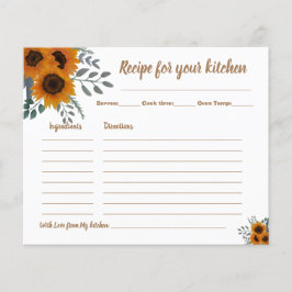 レシピカードブライダルシャワーひまわり緑 チラシ