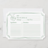 レシピカードブライダルシャワーエレガントセージ緑 ノートカード (正面)