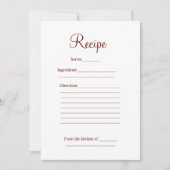 レシピカードブライダルシャワーパーティー結婚の追加詳細 シーズンカード (正面)
