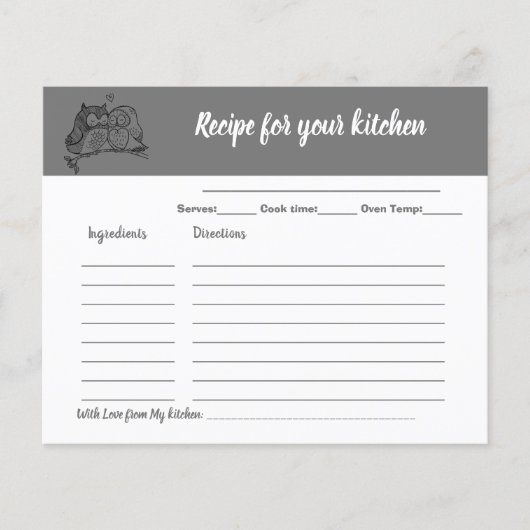 レシピカードブライダルシャワーフールズラブフライヤー チラシ (正面)