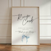 レシピカードブライダルシャワー何かブルーダスティボウ 台座サイン