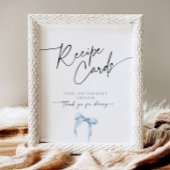 レシピカードブライダルシャワー何かブルーダスティボウ 台座サイン