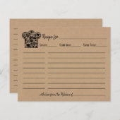 レシピカードブライダルシャワー素朴ウェディングシャワー (正面/裏面)