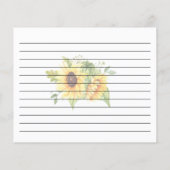 レシピカードブライダルシャワー結婚のひまわりカード (裏面)