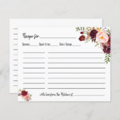 レシピカードブライダルシャワー結婚のマーサラーカード (正面/裏面)