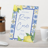 レシピカードブルータイルレモンブライダルシャワー 台座サイン (インサイチュ)