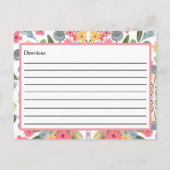 レシピカードブルーピンクフローラのキッチンから ポストカード (裏面)