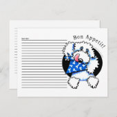 レシピカードプードルボンアペットホワイト ポストカード (正面/裏面)