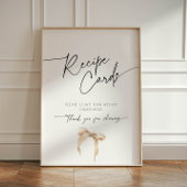 レシピカードベージュボウブライダルシャワー結び目 台座サイン