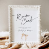 レシピカードベージュボウブライダルシャワー結び目 台座サイン