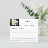 レシピカードホワイトローズブライダルシャワーカード (スタンド正面)