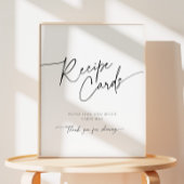 レシピカードミニマルブライダルシャワースクリプト 台座サイン