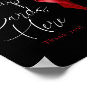 レシピカードレッドボウブライダルシャワー標識 ポスター (角)