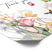 レシピカードワイルドフラワー蝶ブライダルシャワー ポスター (角)