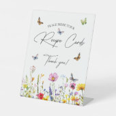 レシピカードワイルドフラワー蝶ブライダルシャワー 台座サイン (正面)