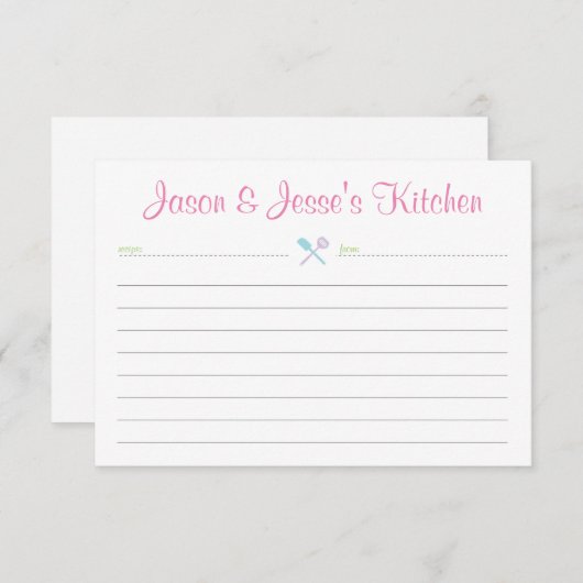 レシピカード又は引っ越し祝いパーティー エンクロージャーカード (正面/裏面)