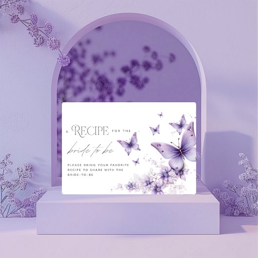 レシピカード彼与え私蝶ブライダルシャワー エンクロージャーカード